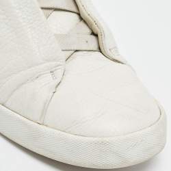 Pre Owned Ermenegildo Zegna White Leather Slip On Sneakers Size 42