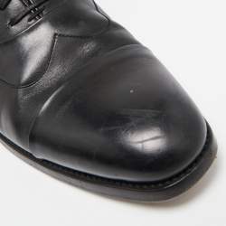 Ermenegildo Zegna Black Leather Lace Up Derby Size 43.5