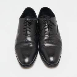 Ermenegildo Zegna Black Leather Lace Up Derby Size 43.5