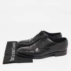 Ermenegildo Zegna Black Leather Lace Up Derby Size 43.5