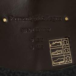 Pre Owned Ermenegildo Zegna Black Woven Leather Strap Flat Sandals Size 39