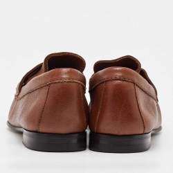 Ermenegildo Zegna Brown Leather Slip On Loafers Size 41