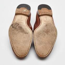 Ermenegildo Zegna Brown Leather Slip On Loafers Size 41