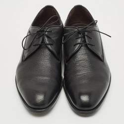 Ermenegildo Zegna Black Leather Lace Up Derby Size 42