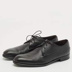 Ermenegildo Zegna Black Leather Lace Up Derby Size 42