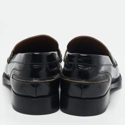 Ermenegildo Zegna Black Leather Penny Slip On Loafers Size 45