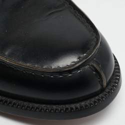 Ermenegildo Zegna Black Leather Penny Slip On Loafers Size 45