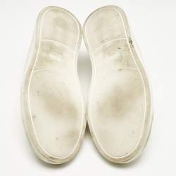 Pre Owned Ermenegildo Zegna Cream Leather triple stitch Slip On Sneakers Size 45