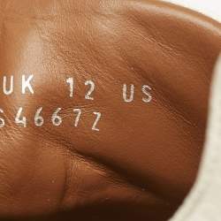 Pre Owned Ermenegildo Zegna Cream Leather triple stitch Slip On Sneakers Size 45