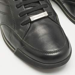 Ermenegildo Zegna Black Leather Lace Up Sneakers Size 40