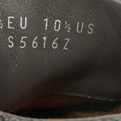 Pre Owned Ermenegildo Zegna Grey Canvas and Leather Triple Stitch Espadrilles Size 44.5