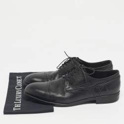 Pre Owned Ermenegildo Zegna Black Leather Lace Up Derby Size 44
