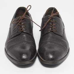 Pre Owned Ermenegildo Zegna Brown Leather Lace Up Derby Size 44