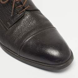 Pre Owned Ermenegildo Zegna Brown Leather Lace Up Derby Size 44