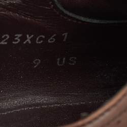 Pre Owned Ermenegildo Zegna Dark Brown Leather Brogue Wingtip Lace Up Derby Size 42