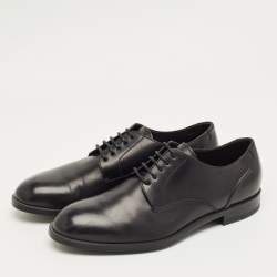 Pre Owned Ermenegildo Zegna Black Leather Lace Up Derby Size 42