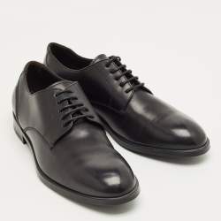 Pre Owned Ermenegildo Zegna Black Leather Lace Up Derby Size 42