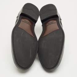 Pre Owned Ermenegildo Zegna Black Leather Lace Up Derby Size 42