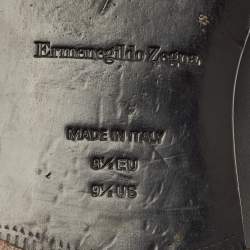 Pre Owned حذاء لوفرز ايرمنيجيلدو زينيا جلد أسود بإبزيم مقاس 41.5