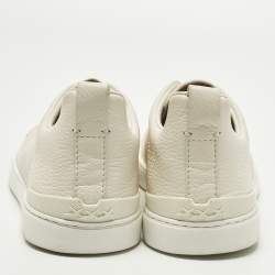 Pre Owned حذاء رياضي إيرمنجليدو زينيا حياكة ثلاثية كانفاس بيج سليب أون مقاس 44