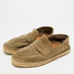 مملوكة مسبقًا Ermenegildo Zegna Valencia Size 41 Grey Suede Espadrille Flat