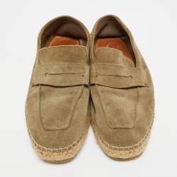مملوكة مسبقًا Ermenegildo Zegna Valencia Size 41 Grey Suede Espadrille Flat