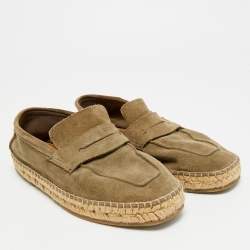 مملوكة مسبقًا Ermenegildo Zegna Valencia Size 41 Grey Suede Espadrille Flat