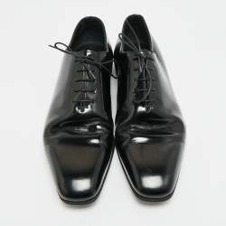 Pre Owned Ermenegildo Zegna Size 41 Black Patent Leather Derby