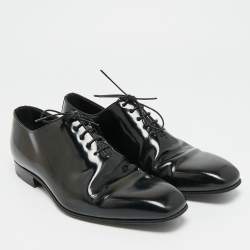 Pre Owned Ermenegildo Zegna Size 41 Black Patent Leather Derby