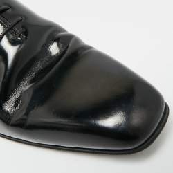 Pre Owned Ermenegildo Zegna Size 41 Black Patent Leather Derby