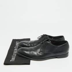 Pre Owned حذاء ديربي إيرمنجلدو زينيا جلد أسود برباط مقاس 43