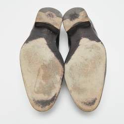 Pre Owned حذاء ديربي إيرمنجلدو زينيا جلد أسود برباط مقاس 43