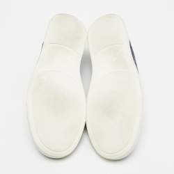 Pre Owned حذاء رياضي ايرمنيجلدو زينيا دينم أزرق خياطة ثلاثية سليب أون مقاس 44