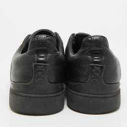 مملوكة مسبقًا Ermenegildo Zegna Triple Stitch Size 44.5 Black Leather Slip On Sneakers