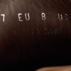 Pre Owned Ermenegildo Zegna Size 41 Navy Blue/Dark Brown Leather Low Top Sneakers