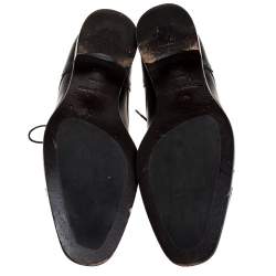 Pre Owned Ermenegildo Zegna Black Brogue Leather Lace Up Oxford Size 43.5