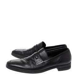Ermenegildo Zegna Black Leather Penny Loafers Size 44