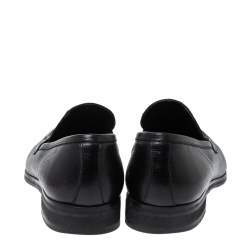 Ermenegildo Zegna Black Leather Penny Loafers Size 44