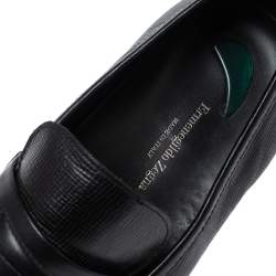 Ermenegildo Zegna Black Leather Penny Loafers Size 44