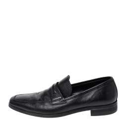 Ermenegildo Zegna Black Leather Penny Loafers Size 44