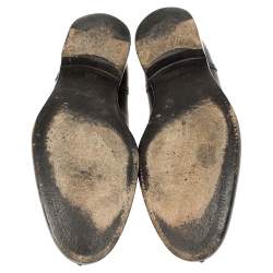 Pre Owned حذاء لوفرز ايرمنيجيلدو زينيا بينى جلد أسود مقاس 43.5