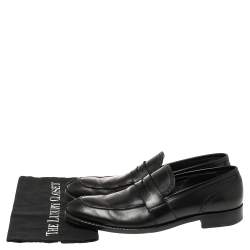 Pre Owned حذاء لوفرز ايرمنيجيلدو زينيا بينى جلد أسود مقاس 43.5