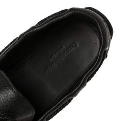 Ermenegildo Zegna Black Leather Bow Loafers Size 42