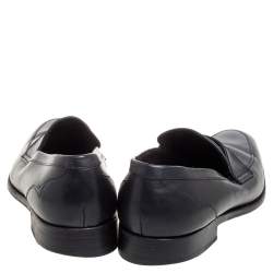 Ermenegildo Zegna Black Leather Penny Loafers Size 45