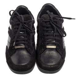 Ermenegildo Zegna Blue Suede Leather Low Top Sneakers Size 41.5 