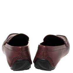 Ermenegildo Zegna Burgundy Leather Loafers Size 43