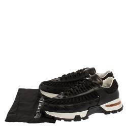 مملوكة مسبقًا حذاء رياضي ايرمنيجيلدو زينيا كلاديو شبك وجلد أسود مقاس 43