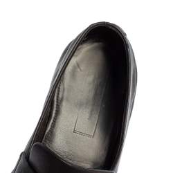 Pre Owned Ermenegildo Zegna Black Leather Penny Loafers Size 45
