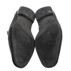 Pre Owned Ermenegildo Zegna Black Leather Penny Loafers Size 45