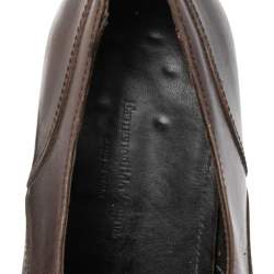 Pre Owned Ermenegildo Zegna Brown Leather Lace Up Oxfords 43.5